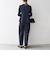 《予約》SHIPS any:〈手洗い可能〉ジャカード タック セミワイド パンツ［NAVY BLUE］