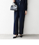 《予約》SHIPS any:〈手洗い可能〉ジャカード タック セミワイド パンツ［NAVY BLUE］
