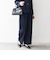 《予約》SHIPS any:〈手洗い可能〉ジャカード タック セミワイド パンツ［NAVY BLUE］