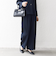 《予約》SHIPS any:〈手洗い可能〉ジャカード タック セミワイド パンツ［NAVY BLUE］