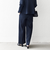 《予約》SHIPS any:〈手洗い可能〉ジャカード タック セミワイド パンツ［NAVY BLUE］