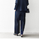 《予約》SHIPS any:〈手洗い可能〉ジャカード タック セミワイド パンツ［NAVY BLUE］