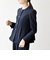 《予約》SHIPS any:〈手洗い可能〉ジャカード ノーカラー ペプラム ジャケット［NAVY BLUE］