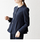 《予約》SHIPS any:〈手洗い可能〉ジャカード ノーカラー ペプラム ジャケット［NAVY BLUE］