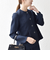 《予約》SHIPS any:〈手洗い可能〉ジャカード ノーカラー ペプラム ジャケット［NAVY BLUE］