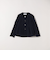 《予約》SHIPS any:〈手洗い可能〉ジャカード ノーカラー ペプラム ジャケット［NAVY BLUE］