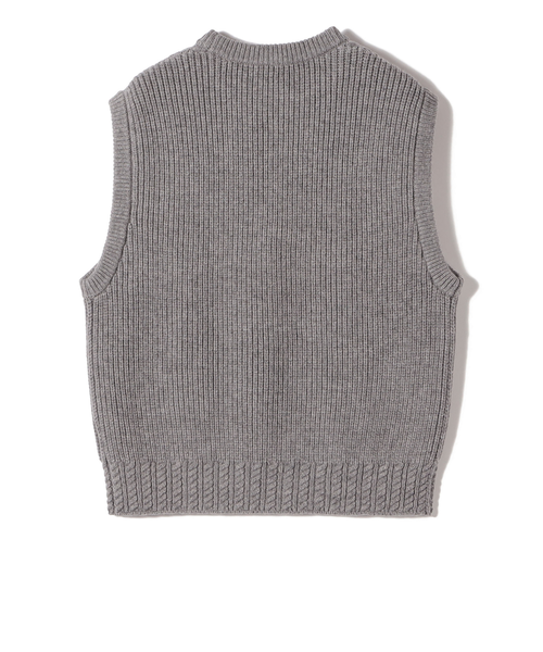 SHIPS Primary Navy Label:〈手洗い可能〉PON PON ケーブル ベスト