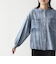 《予約》〈手洗い可能〉シアー デニム 袖 リブ バンドカラー シャツ