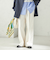 《予約》〈UVカット・吸水速乾・手洗い可能〉綿麻混 オックス 2タック ストレート パンツ