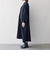 《予約》SHIPS any:〈洗濯機可能〉ダブルクロス フリル パフ スリーブ ワンピース［NAVY BLUE］