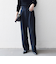 《予約》SHIPS any:〈洗濯機可能〉ダブルクロス タック ストレート パンツ［NAVY BLUE］