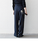 《予約》SHIPS any:〈洗濯機可能〉ダブルクロス タック ストレート パンツ［NAVY BLUE］
