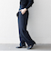 《予約》SHIPS any:〈洗濯機可能〉ダブルクロス タック ストレート パンツ［NAVY BLUE］