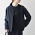 《予約》SHIPS any:〈手洗い可能〉ダブルクロス レース 切替 ノーカラー ジャケット［NAVY BLUE］