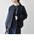 《予約》SHIPS any:〈手洗い可能〉ダブルクロス レース 切替 ノーカラー ジャケット［NAVY BLUE］