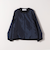 《予約》SHIPS any:〈手洗い可能〉ダブルクロス レース 切替 ノーカラー ジャケット［NAVY BLUE］