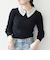 《予約》SHIPS any:〈手洗い可能〉2WAY レース カラー リブ ニット プルオーバー