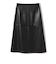 〈手洗い可能〉合成皮革 ウエスト ゴム スカート