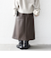 〈手洗い可能〉合成皮革 ウエスト ゴム スカート