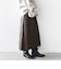 〈手洗い可能〉合成皮革 ウエスト ゴム スカート