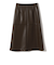 〈手洗い可能〉合成皮革 ウエスト ゴム スカート
