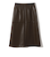 〈手洗い可能〉合成皮革 ウエスト ゴム スカート