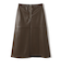 〈手洗い可能〉合成皮革 ウエスト ゴム スカート