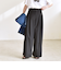 《予約》quaranciel:〈洗濯機可能〉ハイウエスト ボタン 2タック ワイド パンツ