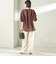 【実力派ベーシック】〈手洗い可能〉IMPERIAL LINEN 混 バンドカラー スキッパー シャツ