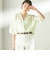 【実力派ベーシック】〈手洗い可能〉IMPERIAL LINEN 混 バンドカラー スキッパー シャツ