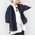 【実力派ベーシック】〈手洗い可能〉IMPERIAL LINEN 混 バンドカラー スキッパー シャツ