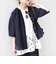 【実力派ベーシック】〈手洗い可能〉IMPERIAL LINEN 混 バンドカラー スキッパー シャツ