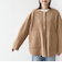 セミ 梳毛 配色 リバー ノーカラー コート