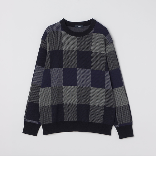 SHIPS: 〈洗濯機可能〉チェック コットンカシミヤ クルーネック