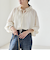 quaranciel:〈洗濯機可能〉フリルカラー リボン ギャザースリーブ ブラウス