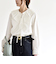 《予約》quaranciel:〈洗濯機可能〉タックカラー 2way キーネック シャツ ブラウス