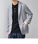 SHIPS any:〈洗濯機可能〉TEXBRID(R) リネン混 タックハニカム ニッティング ジャケット◆