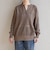 quaranciel:〈手洗い可能〉透かし編み スキッパー ニット プルオーバー