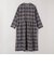 quaranciel:〈手洗い可能〉シアー チェック クルーネック ギャザー ワンピース