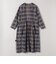 quaranciel:〈手洗い可能〉シアー チェック クルーネック ギャザー ワンピース