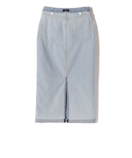 SHIPS Primary Navy Label:ブリーチ 5ポケット デニム スカート