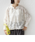 《予約》〈手洗い可能〉裾 ドロスト レース ブラウス
