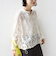 《予約》〈手洗い可能〉裾 ドロスト レース ブラウス