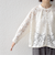 《予約》〈手洗い可能〉裾 ドロスト レース ブラウス