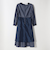 《予約》quaranciel:〈洗濯機可能〉ツイル Vネック ベルト フレア ワンピース