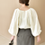 《予約》quaranciel:〈洗濯機可能〉ツイル スキッパー ボリュームスリーブ ブラウス