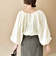 《予約》quaranciel:〈洗濯機可能〉ツイル スキッパー ボリュームスリーブ ブラウス