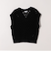 《予約》SHIPS any:〈手洗い可能〉コットン ミックス 透かし編み Vネック ベスト