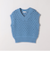 《予約》SHIPS any:〈手洗い可能〉コットン ミックス 透かし編み Vネック ベスト