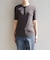 quaranciel:〈洗濯機可能〉テレコ リブ クルー ヘンリー 2way ハーフスリーブ TEE